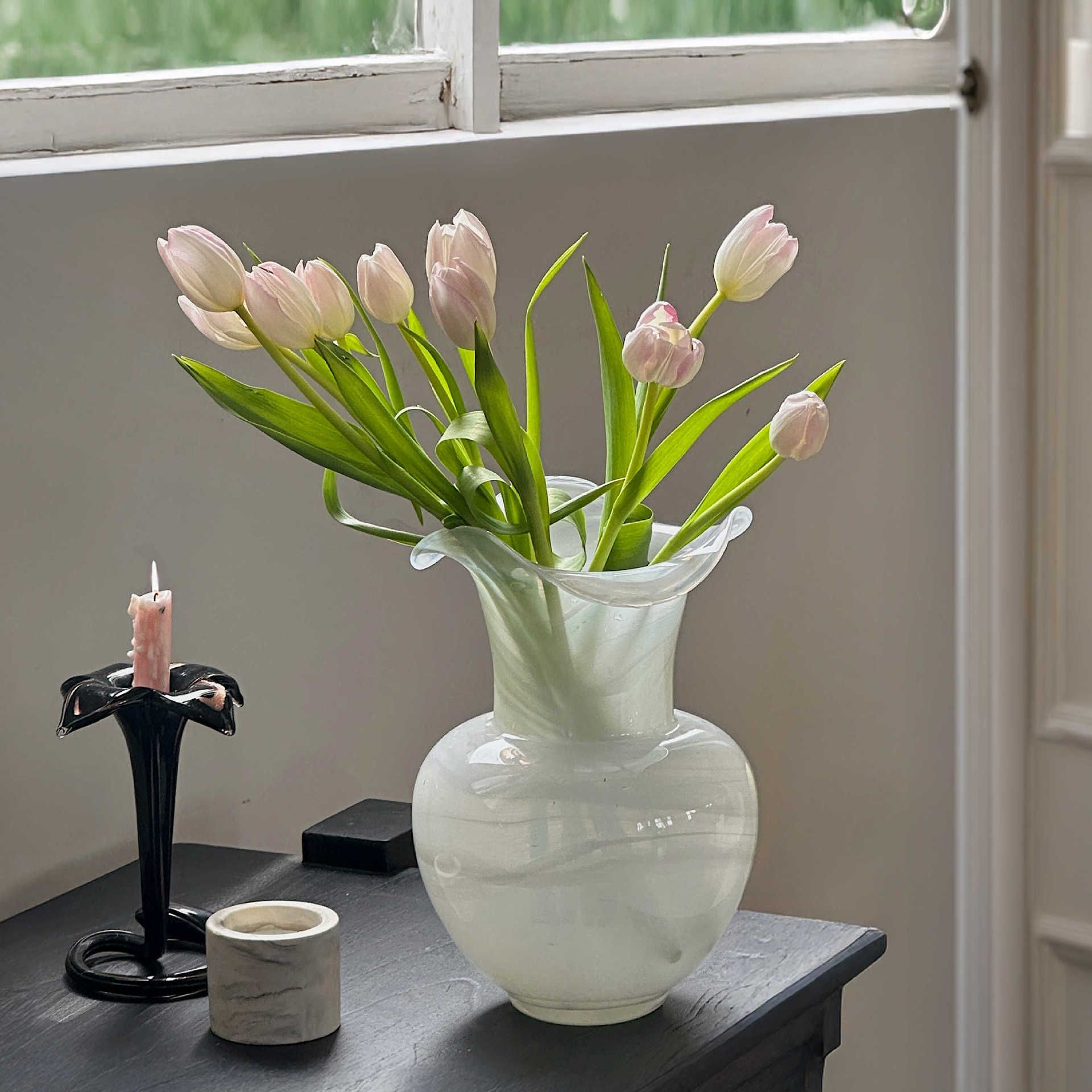  Bình Hoa Thủy Tinh Ánh Sương 