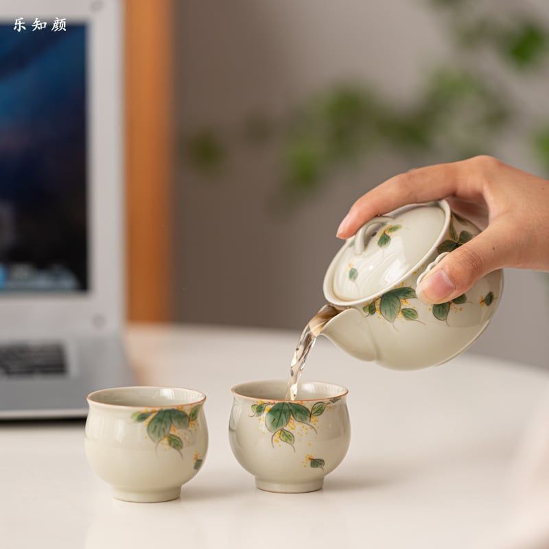  Bộ Ấm Trà Osmanthus Vẽ Tay 