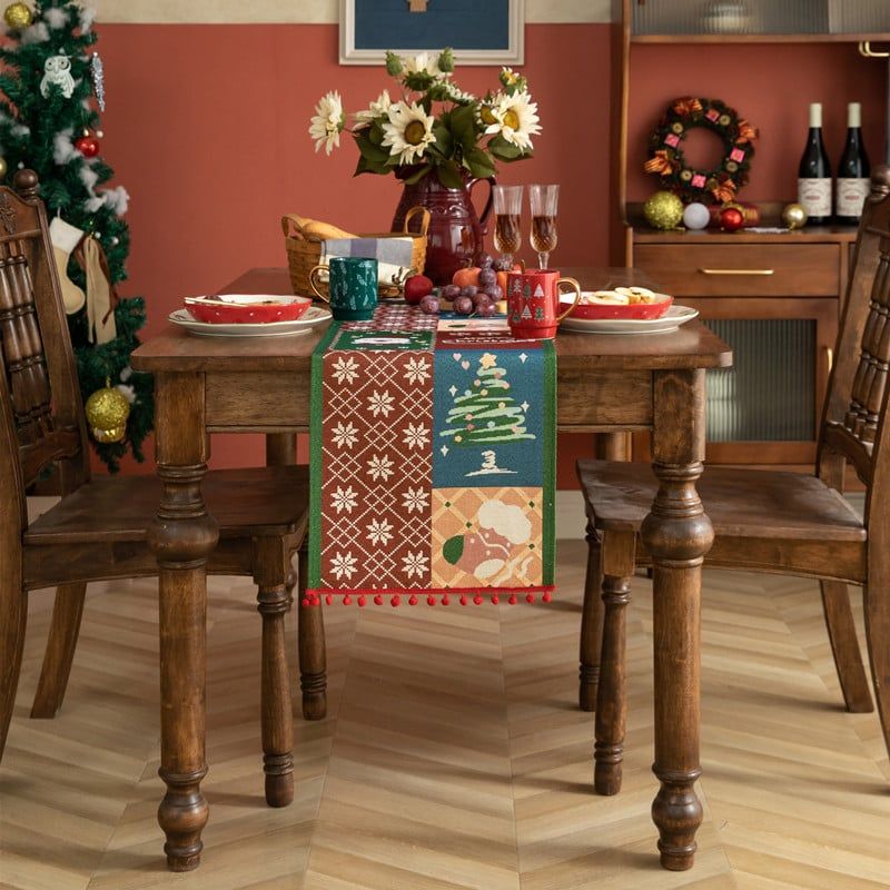  Khăn Trải Bàn Noel Vintage Patchwork 