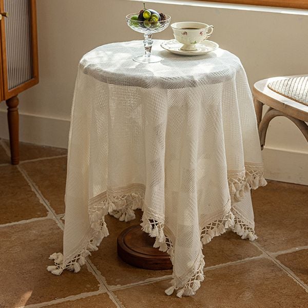  Khăn Trải Bàn Tua Rua Kiểu Pháp 