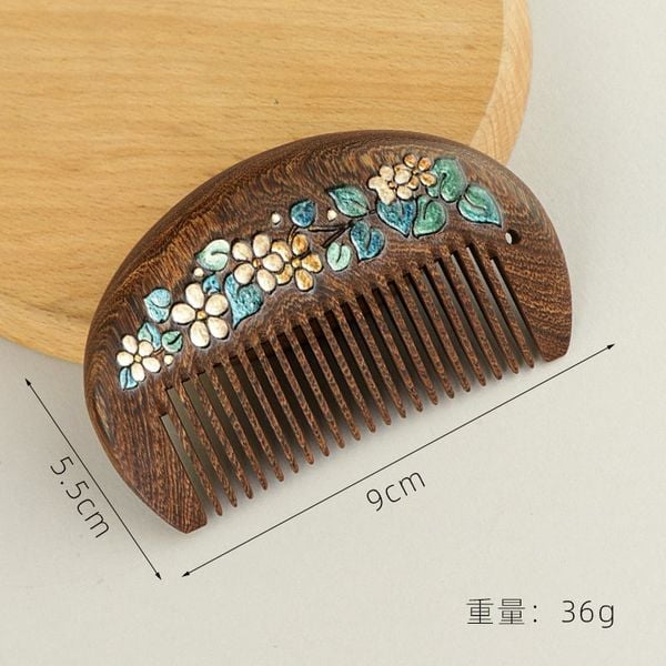  Lược Gỗ Đàn Hương Khắc Hoa 