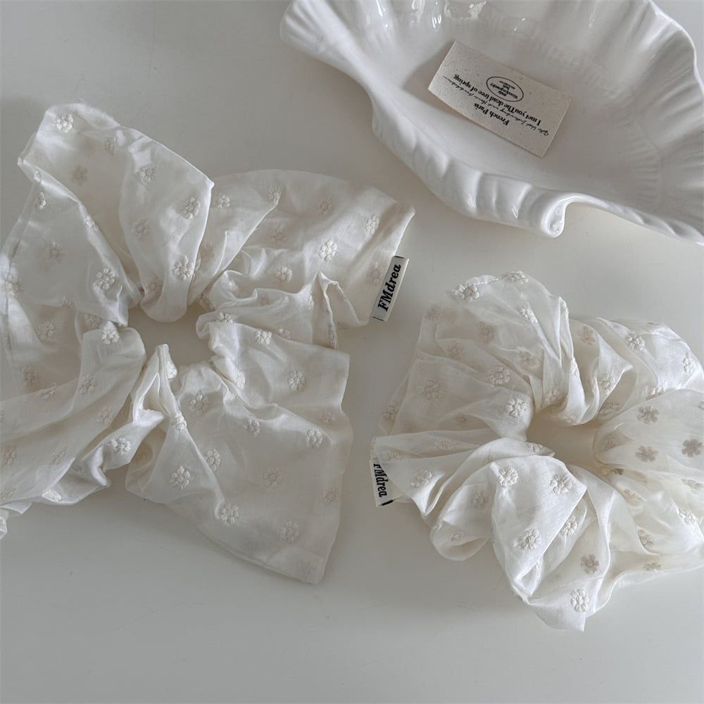  Scrunchies Thêu Hoa Nhỏ 