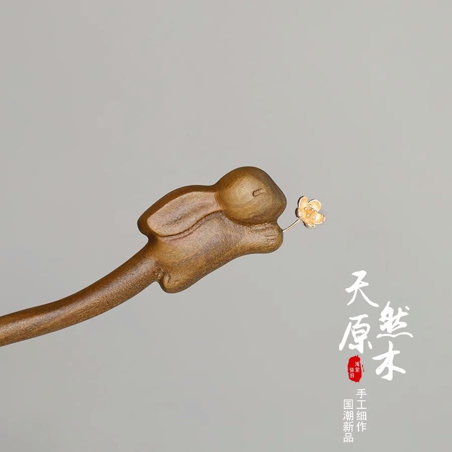  Trâm Cài Tóc Thỏ Ôm Hoa 