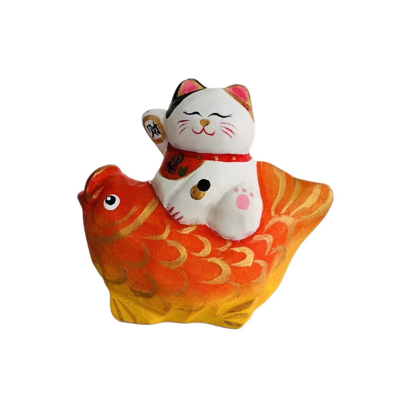  Tượng Gỗ Mèo Trang Trí Retro 