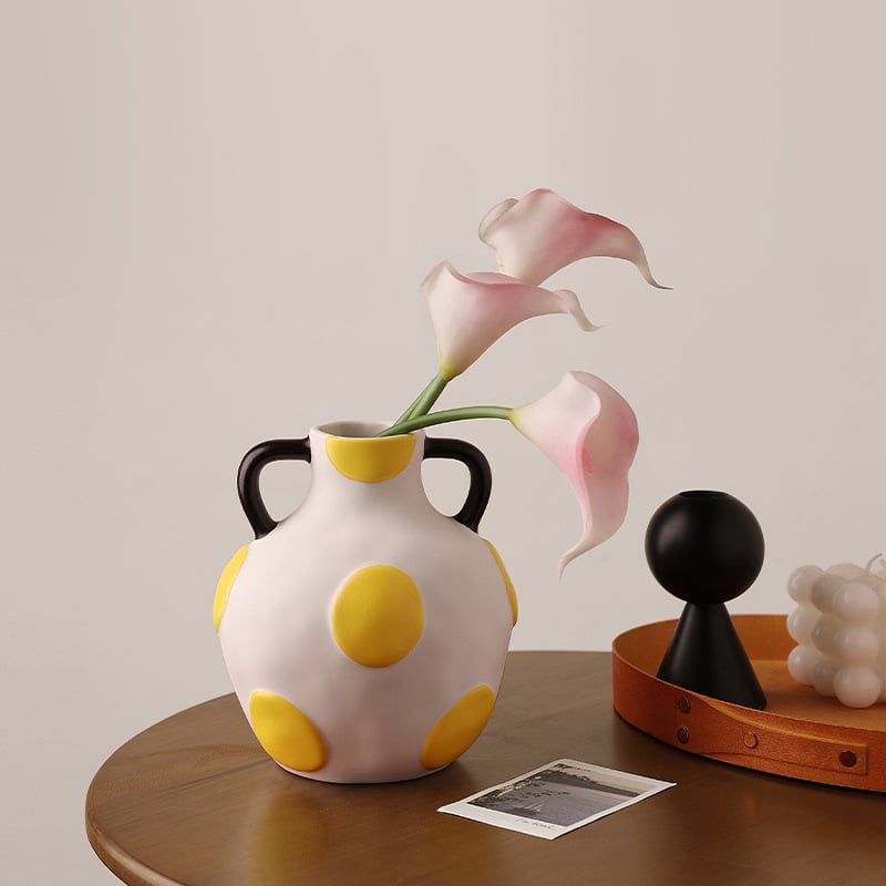  Bình Hoa Chấm Bi Vàng Phong Cách Bắc Âu 