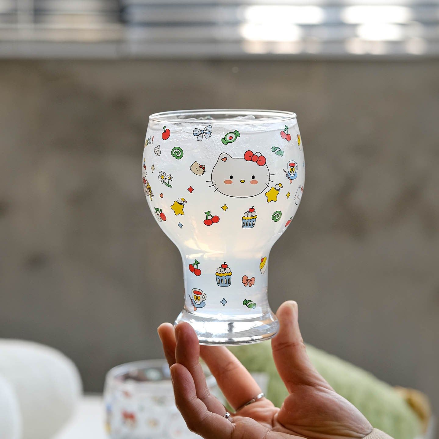  Ly Thủy Tinh Kitty Hoạt Hình 
