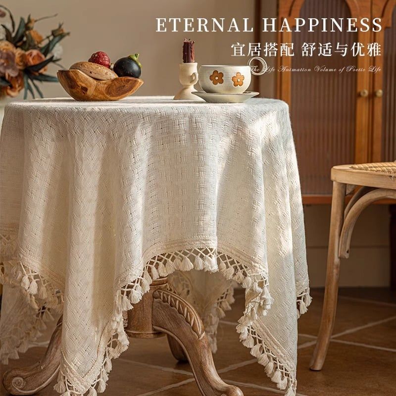  Khăn Trải Bàn Tua Rua Kiểu Pháp 