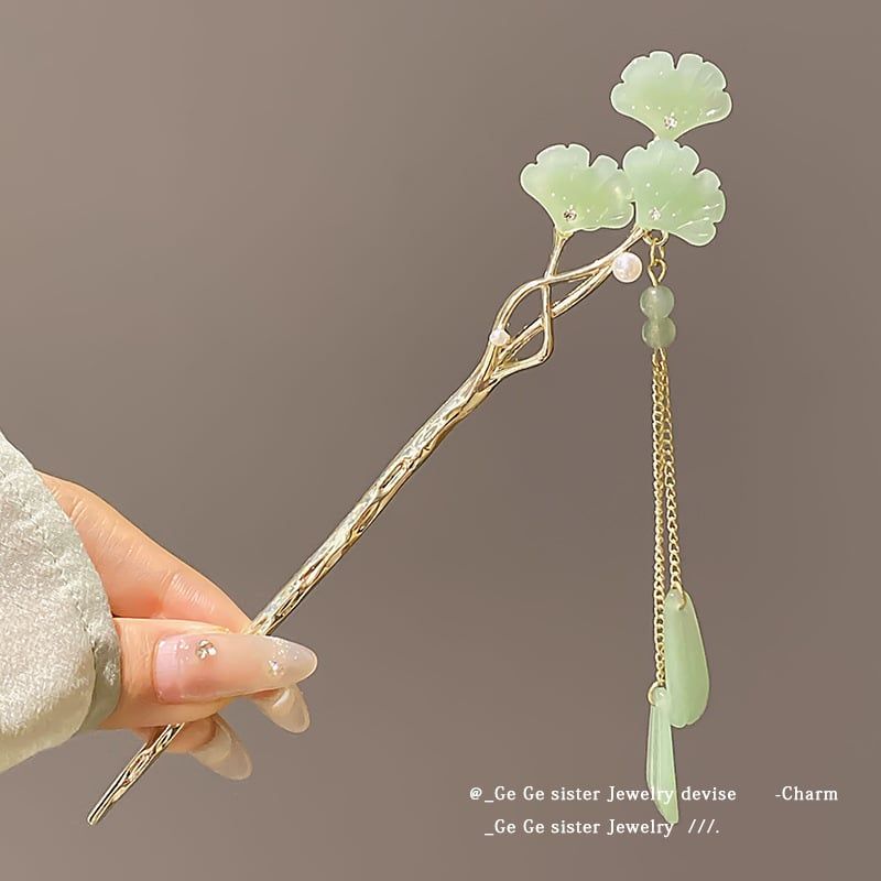  Trâm Cài Tóc Lá Ngân Hạnh 