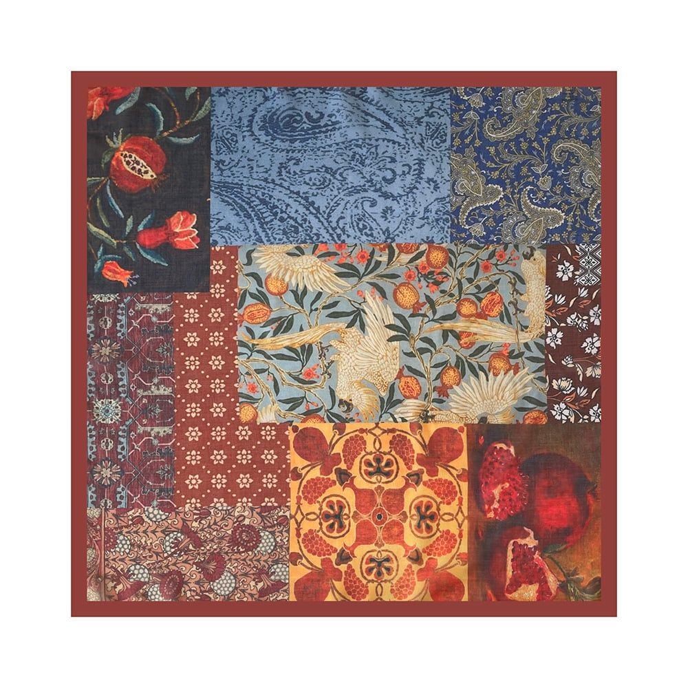  Khăn Turban Lụa Hoa Lựu 