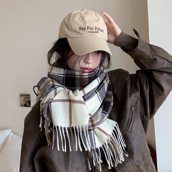  Khăn Quàng Cổ Kẻ Phối Màu Hàn Quốc 