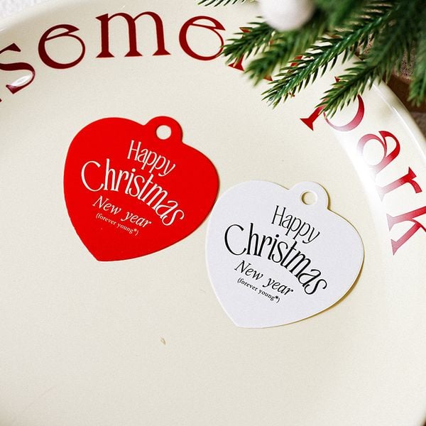  Tag Treo Trái Tim Giấy Happy Christmas 
