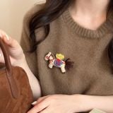  Cài Áo Ngựa Vải Thêu 