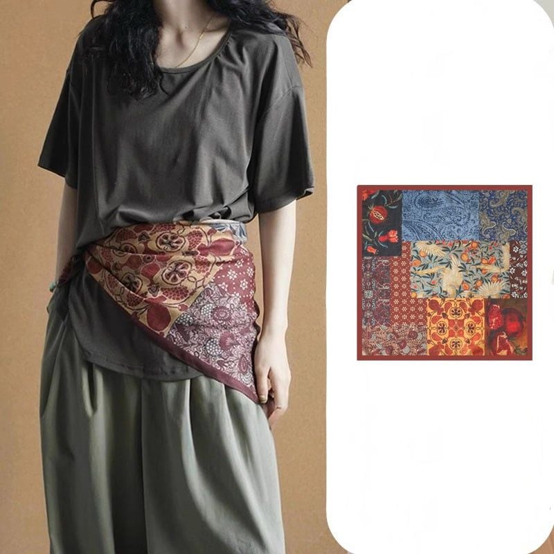  Khăn Turban Lụa Hoa Lựu 