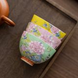  Bộ Chén Trà Hoa Mẫu Đơn 