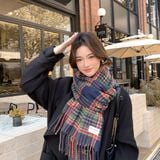  Khăn Quàng Cổ Maillard Winter Thick Classic Plaid 
