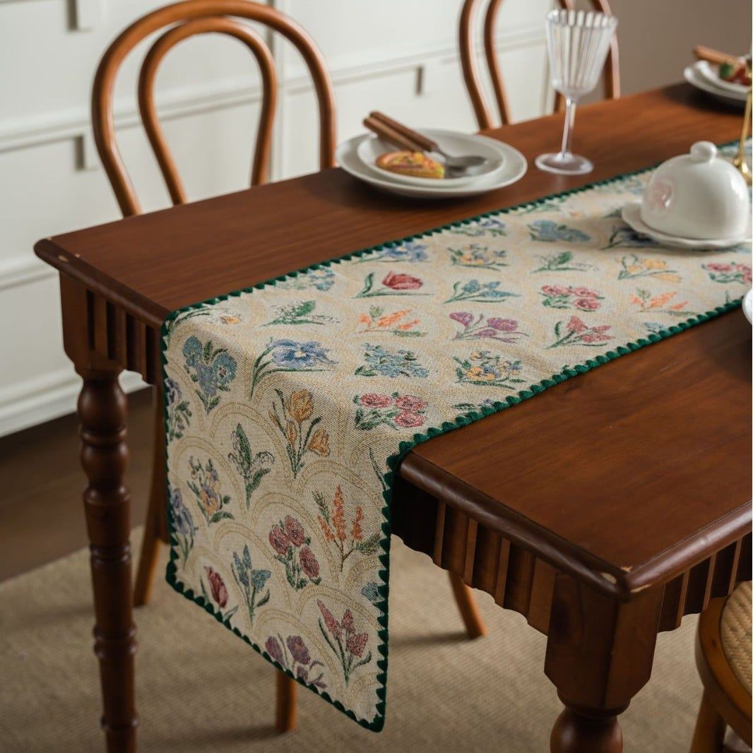  Khăn Trải Bàn Hoa Retro Kiểu Pháp 