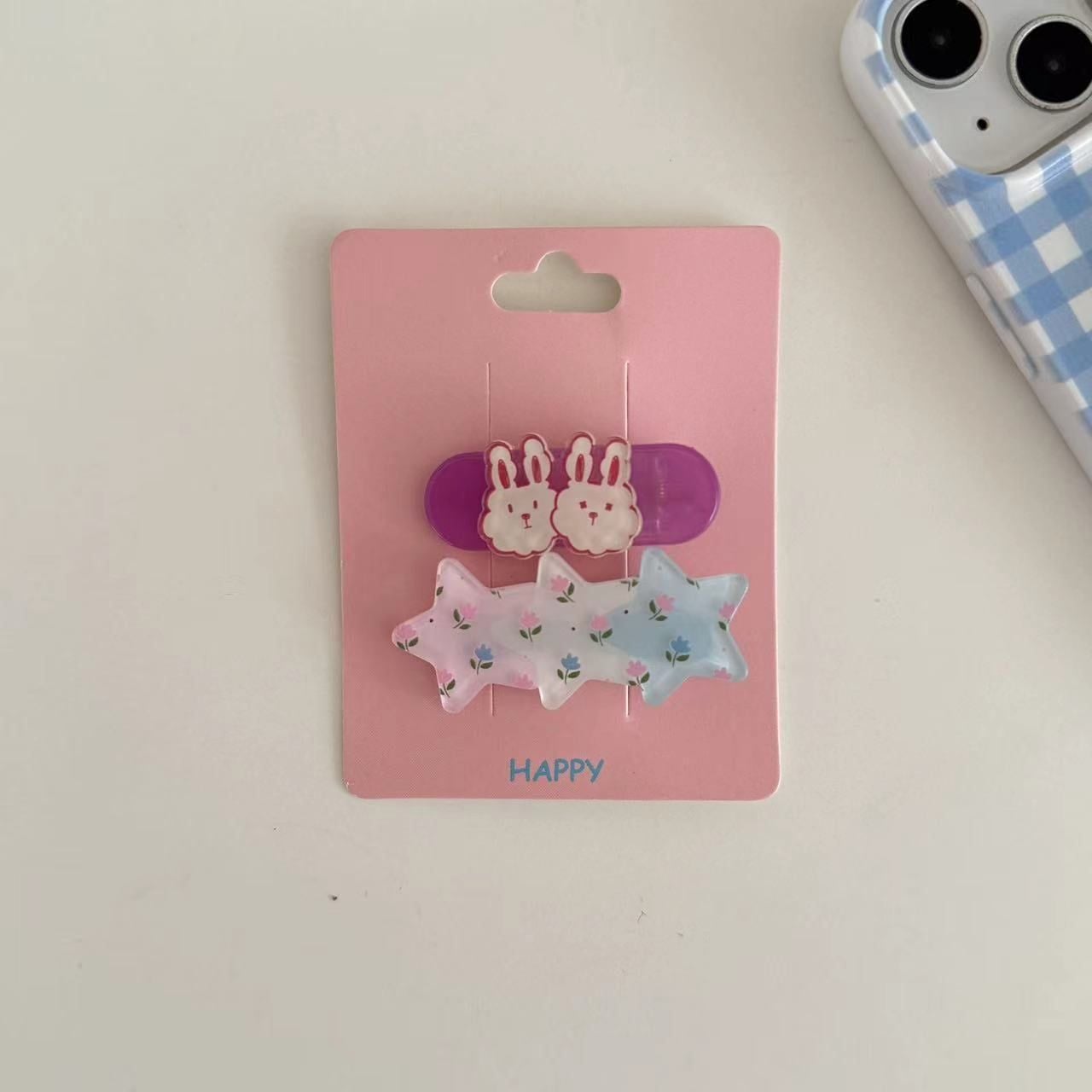  Set Kẹp Tóc Thỏ Gấu Ngôi Sao 
