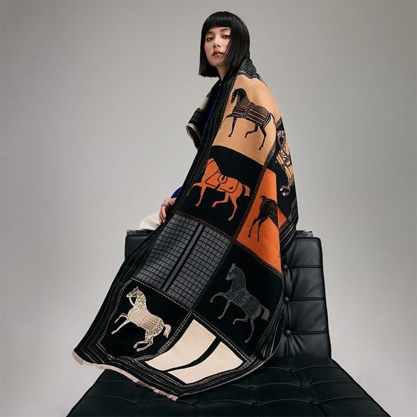  Khăn Choàng Họa Tiết Ngựa Cao Cấp 