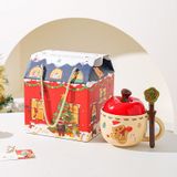  Set Tách Quả Táo Giáng Sinh (Kèm Nắp Và Thìa) 