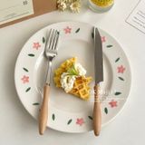  Thìa Dao Dĩa Cán Gỗ Nâu Sáng (Lẻ) 