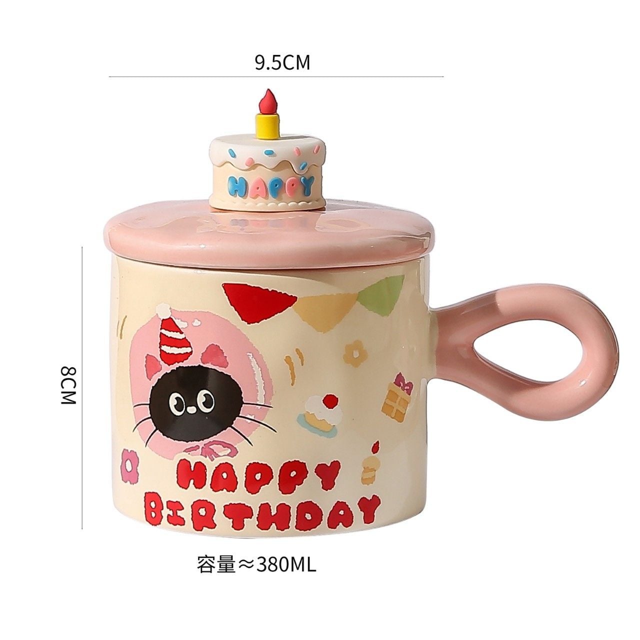  Cốc Mèo Happy Birthday 