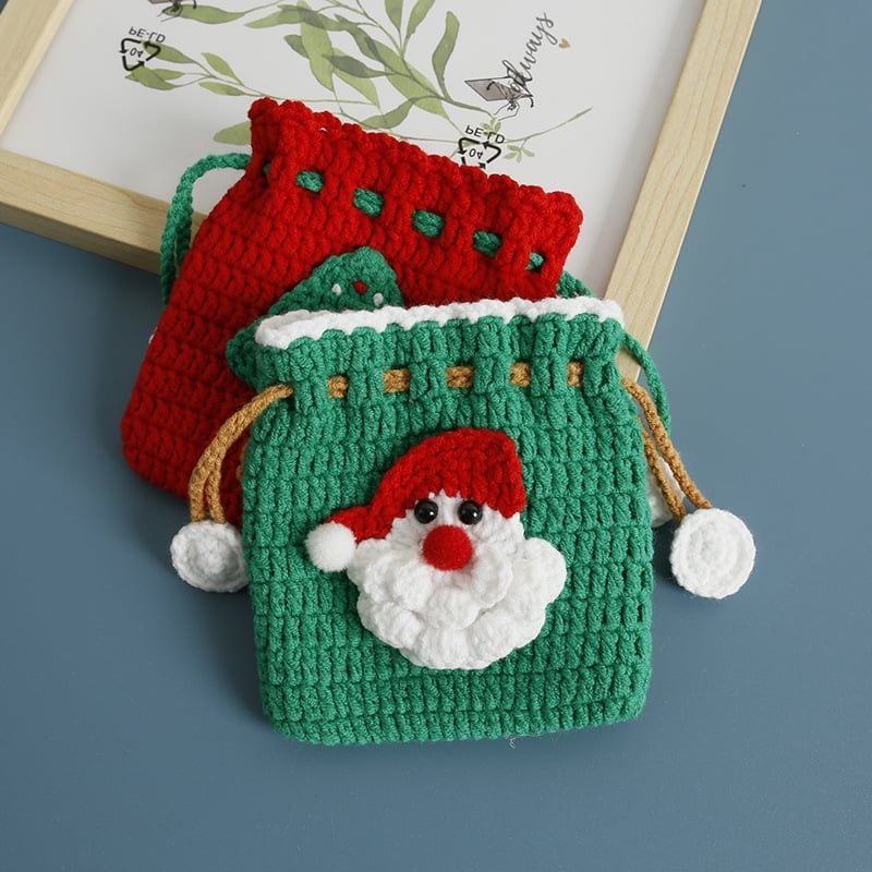  Túi Rút Len Móc Giáng Sinh 