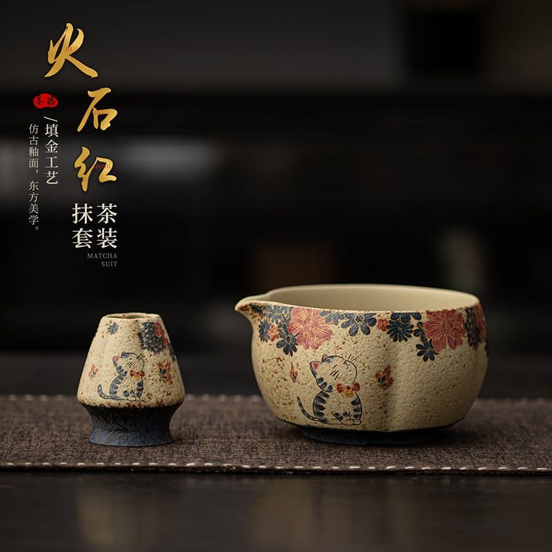  Bát Chawan Pha Matcha Mèo Ban Mai 