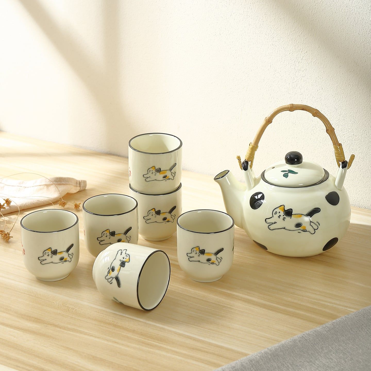 Bộ Ấm Trà Thủ Công Happy Cat 