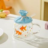  Cốc Thủy Tinh Túi Cá Vàng (Kèm Ống Hút) 