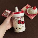  Bình Nước Hello Kitty Quai Đỏ 