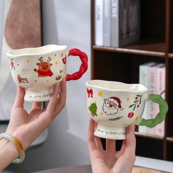  Cốc Gốm Merry Christmas Quai Bện 