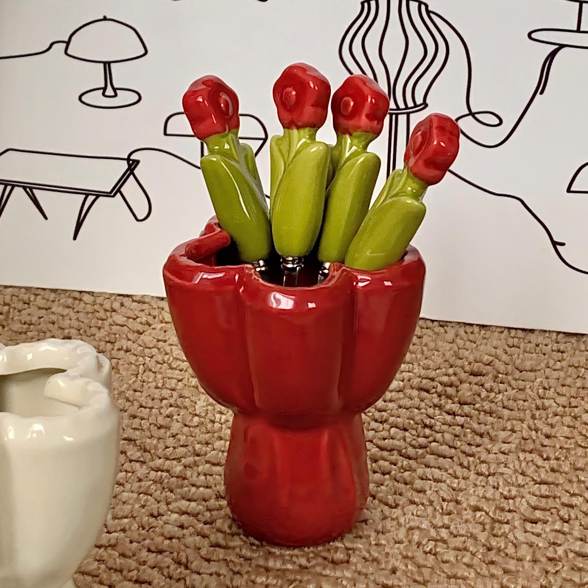  Set Dĩa Ăn Trái Cây Hoa Tulip 