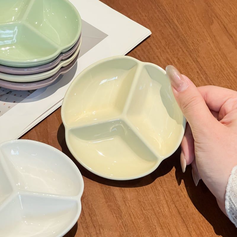  Đĩa Gia Vị Sứ 3 Ngăn 