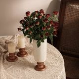  Bình Hoa Gốm Đế Gỗ Retro 