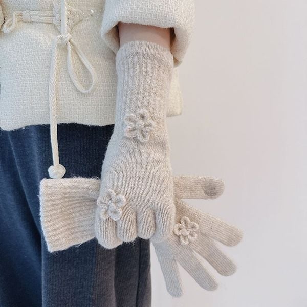  Găng Tay Len Bông Hoa Nhỏ 