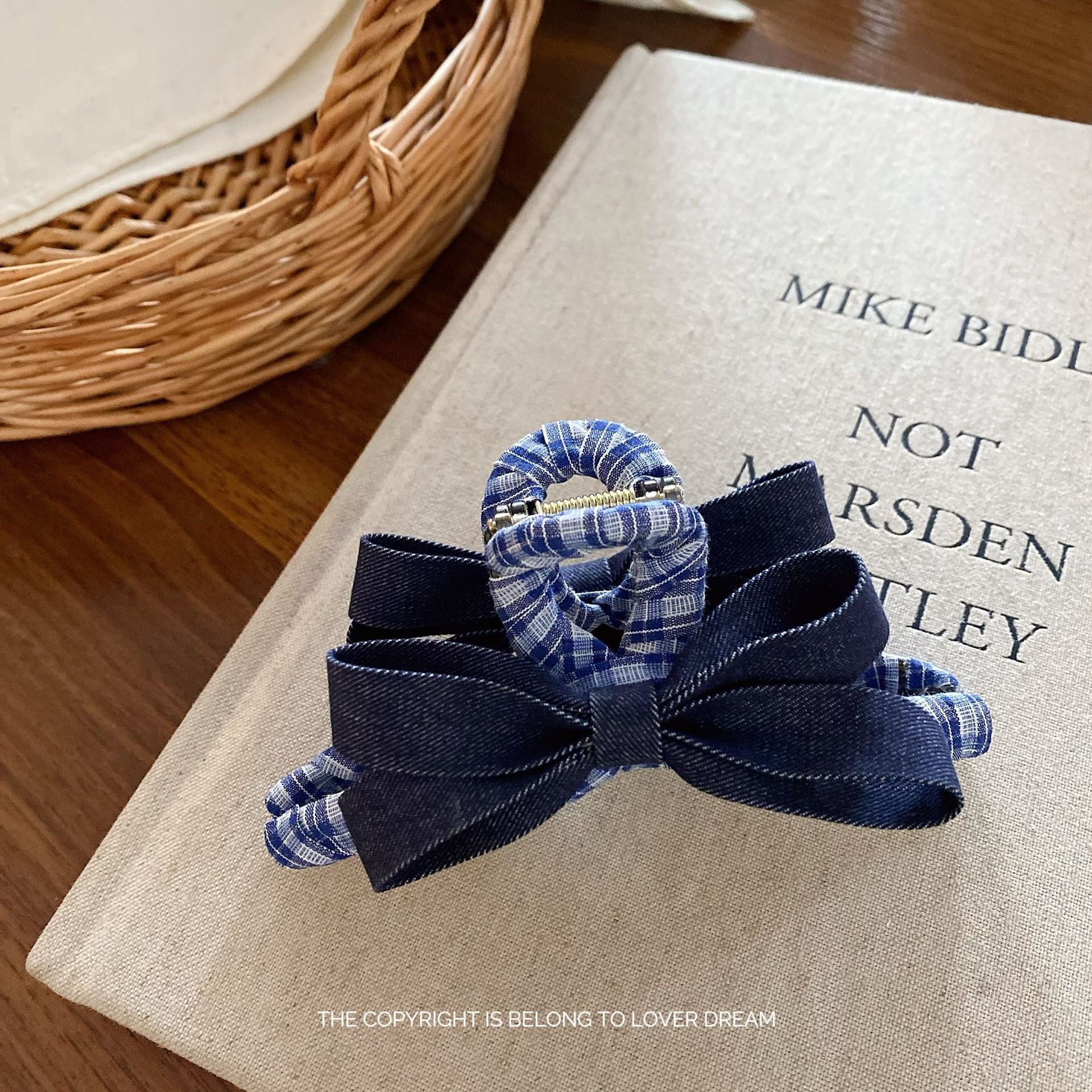  Kẹp Tóc Nơ Vải Jean 