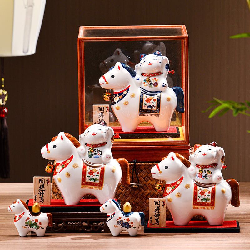  Tượng Gốm Thần Mã Chiêu Tài 