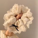  Scrunchie Nơ Chấm Bi Đen Trắng 