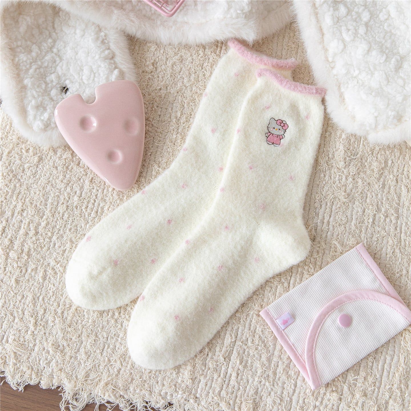  Tất Nhung Hello Kitty Hồng 