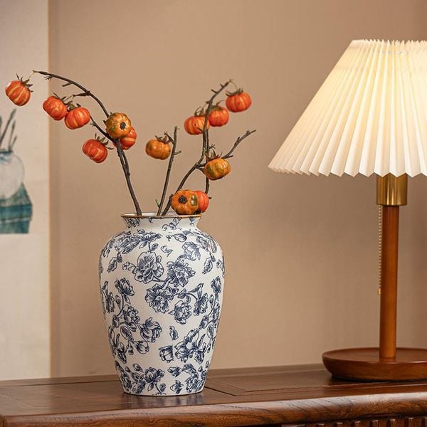  Bình Gốm Hoa Dâm Bụt 