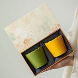  Set 2 Cốc Uống Cà Phê Xanh Vàng 