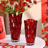  Bình Hoa Thủy Tinh Ruby Đỏ 