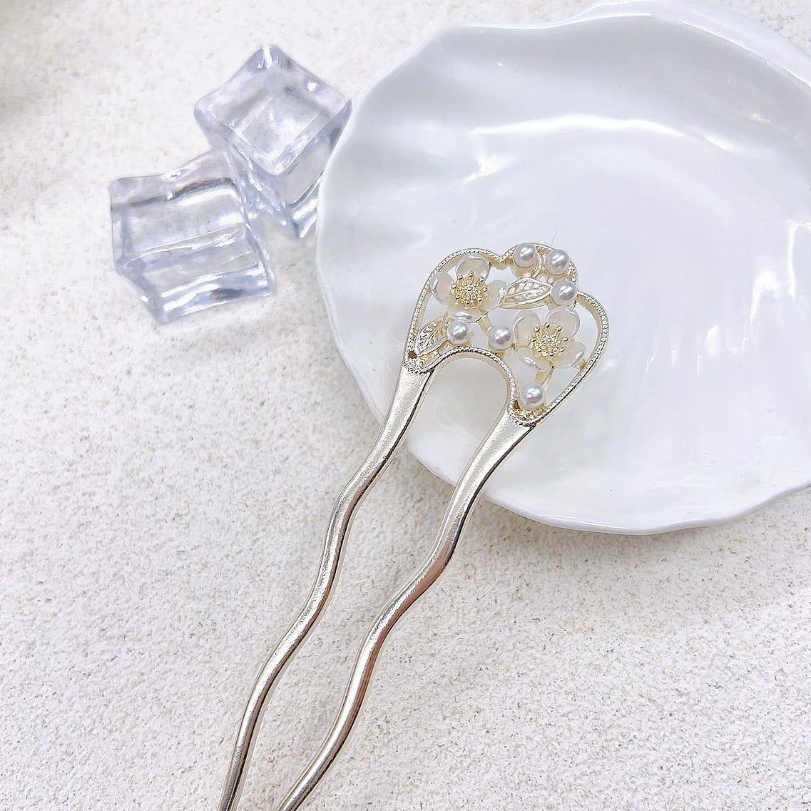  Trâm Cài Tóc Chữ U Hoa Ngọc Trai 