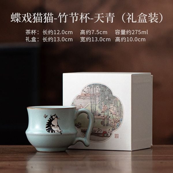  Cốc Trà Sứ Hình Chú Mèo Đáng Yêu 