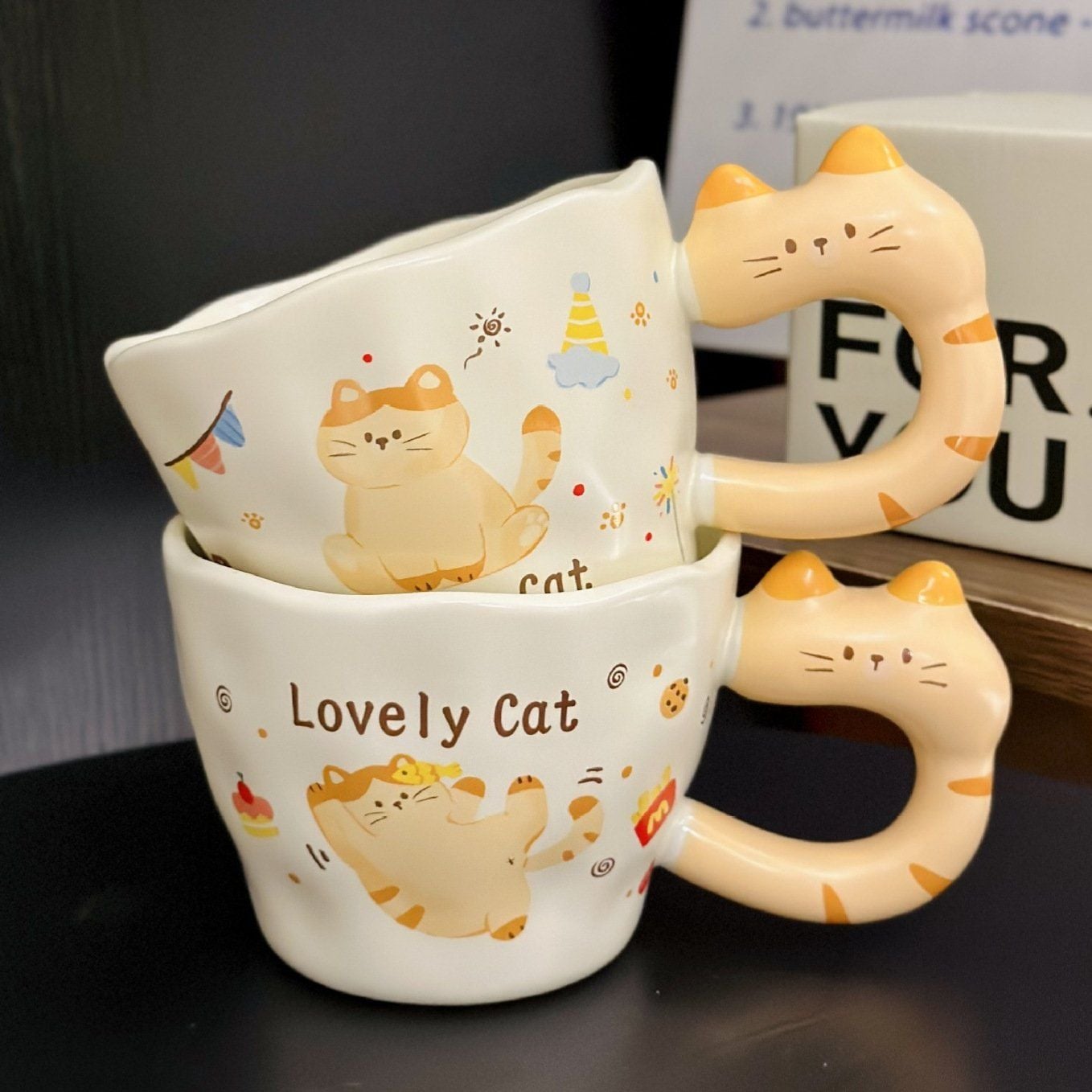  Cốc Gốm Quai Mèo 