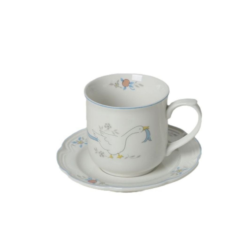  Set Cốc Vịt Viền Xanh Retro 