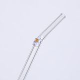 Ống Hút Thủy Tinh Cong Charm Hoa Màu Sắc 