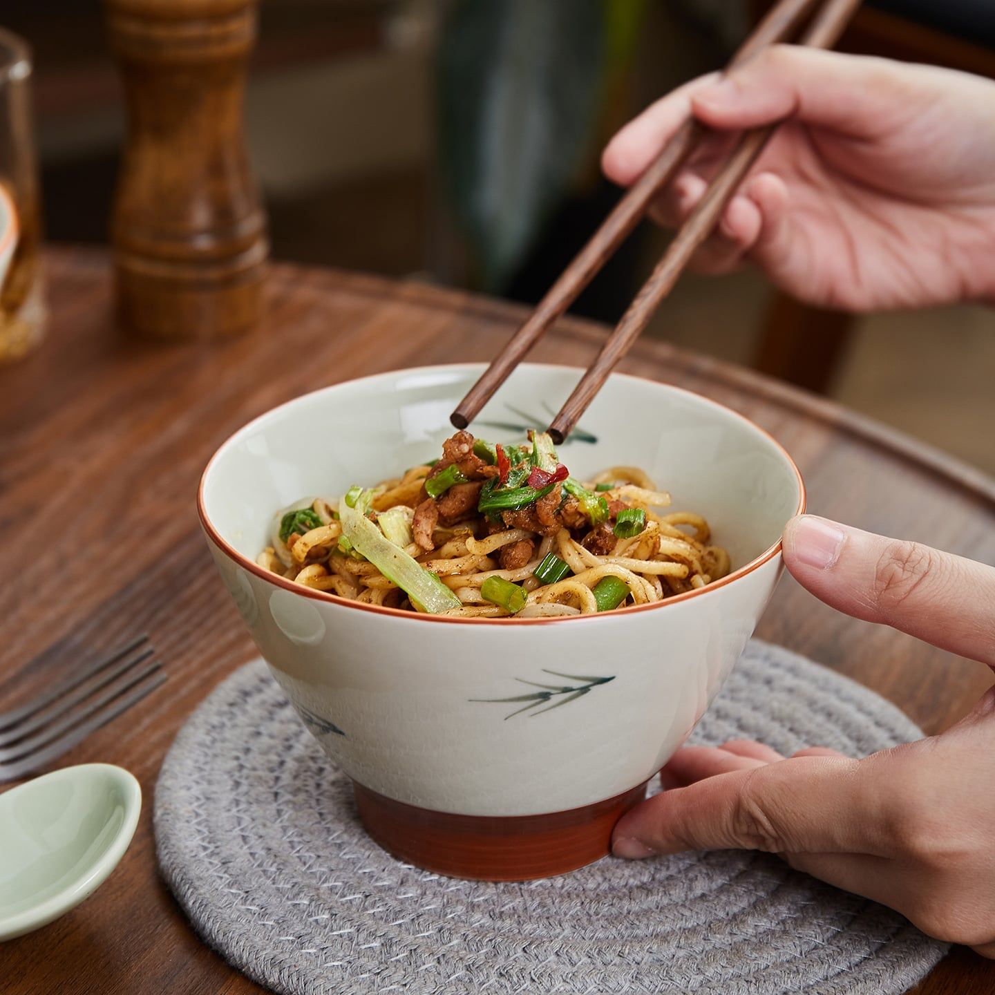  Bát Tre Xanh Vẽ Tay 