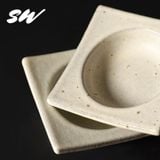  Đĩa Gia Vị Gốm Trắng Nhật Bản 