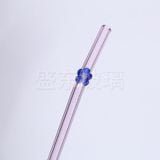  Ống Hút Thủy Tinh Cong Charm Hoa Màu Sắc 